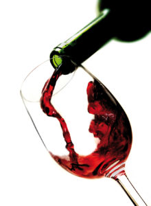 Wine Glass Pour Image and line to online merchandise page